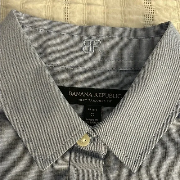 Women's Blue Dress Shirt - Picture 2 of 4